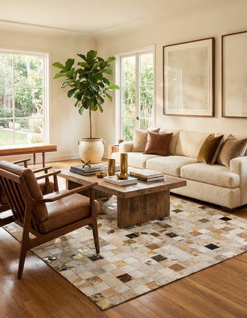 5' 1 x 7' 10 Cowhide Stocks Rug