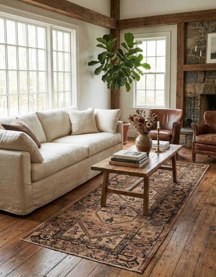 Detail image of  3' 6 x 9'  Hand Knotted Ultra Vintage Persian Wool Runner Rug