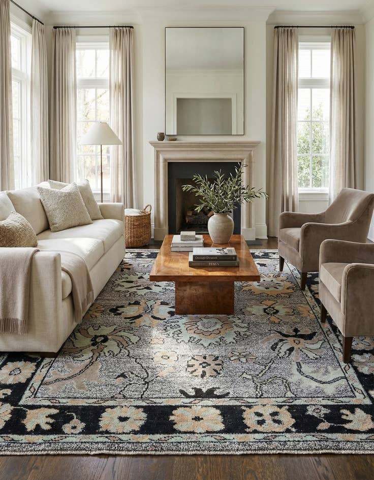 Detail image of  9' 3 x 11' 9  Hand Knotted Oushak Wool Rug