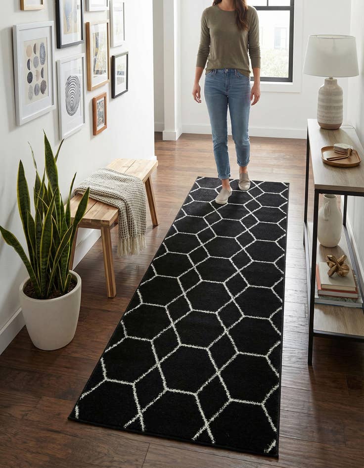 Detail image of  2' x 5' 3 Lattice Frieze Runner Rug