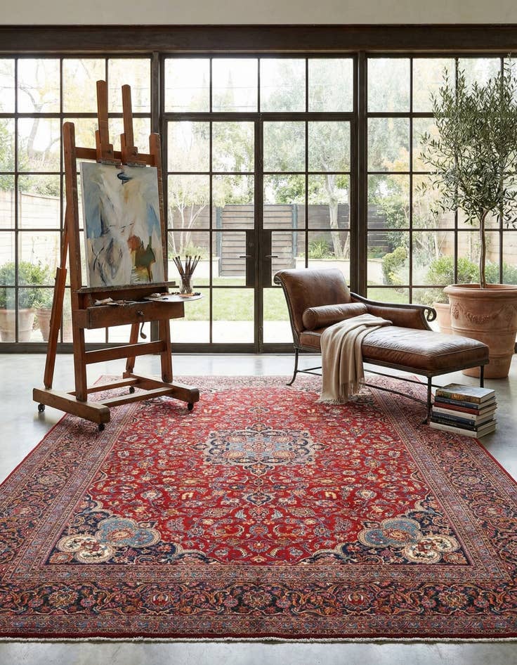 Detail image of 10' 1 x 13' 7 Kashan Wool Rug