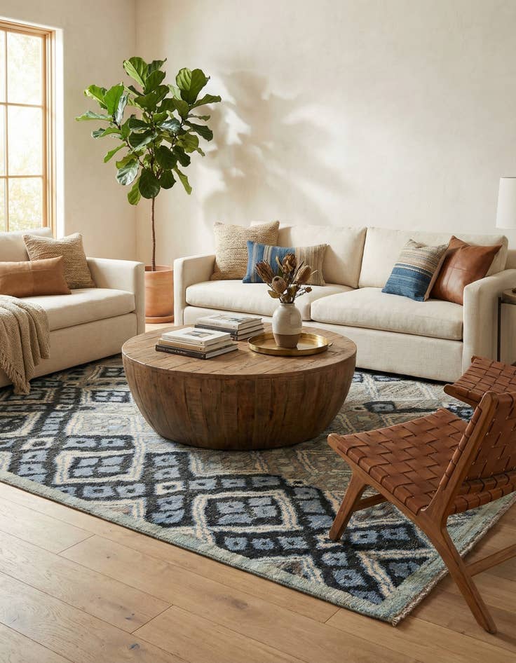 Detail image of 8' 2 x 10' 2  Hand Knotted Moroccan Wool Rug