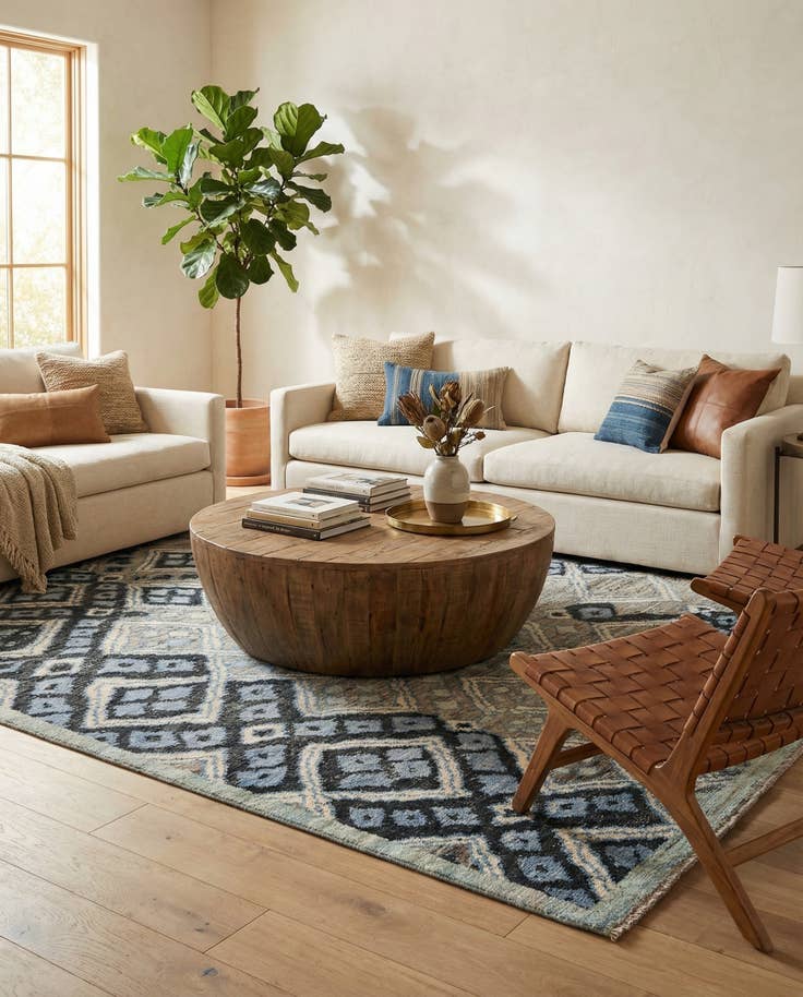 Detail image of 8' 2 x 10' 2 Hand Knotted Moroccan Wool Rug