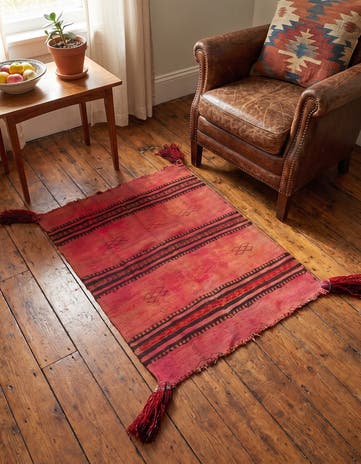 2' 10 x 3' 5 Hand Woven Kilim Fars Wool Square Rug
