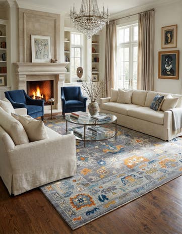 9' 5 x 11' 10 Hand Knotted Oushak Rug