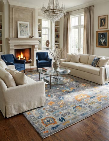 9' 5 x 11' 10 Hand Knotted Oushak Rug