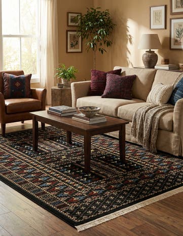 Dark Green Bokhara Rug