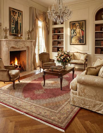 6' 7 x 9' 7 Hand Knotted Tabriz Mahi Persian Rug