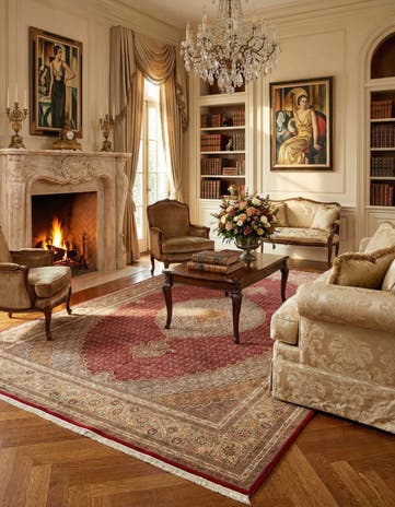 6' 7 x 9' 7 Hand Knotted Tabriz Mahi Persian Rug