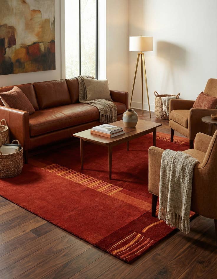 Detail image of  4' 8 x 6' 6  Hand Knotted Nepal Wool Rug