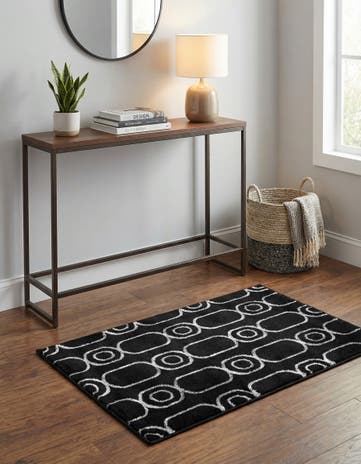 Black and Silver Vogue Geo Rug