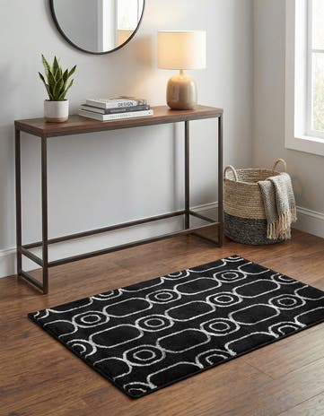 Black and Silver Vogue Geo Rug