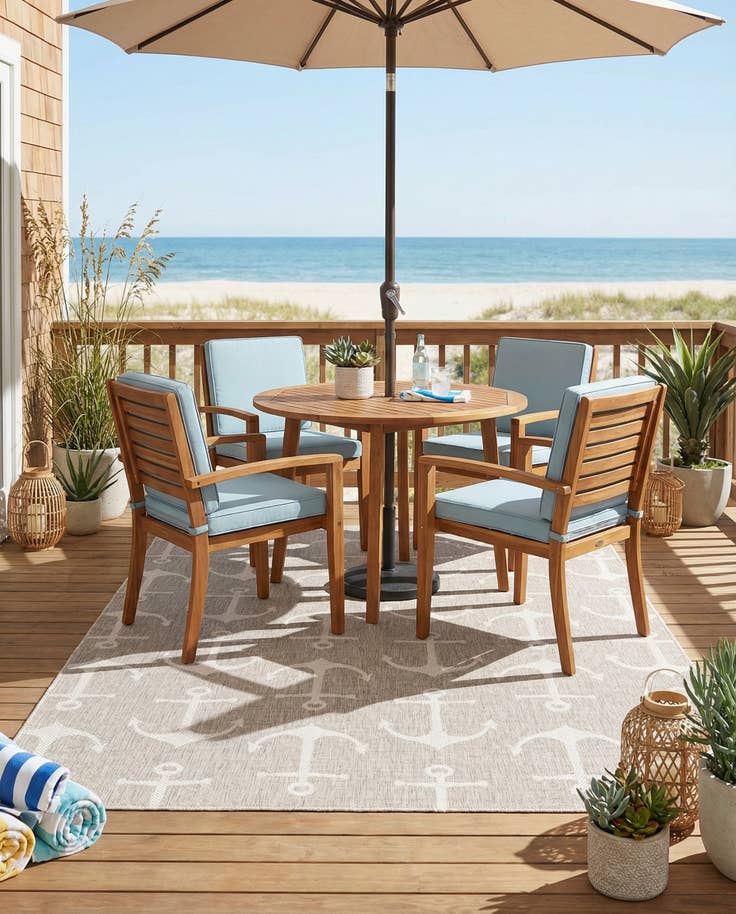 Detail image of 7' x 10' Easy-Clean Coastal Indoor / Outdoor Rug