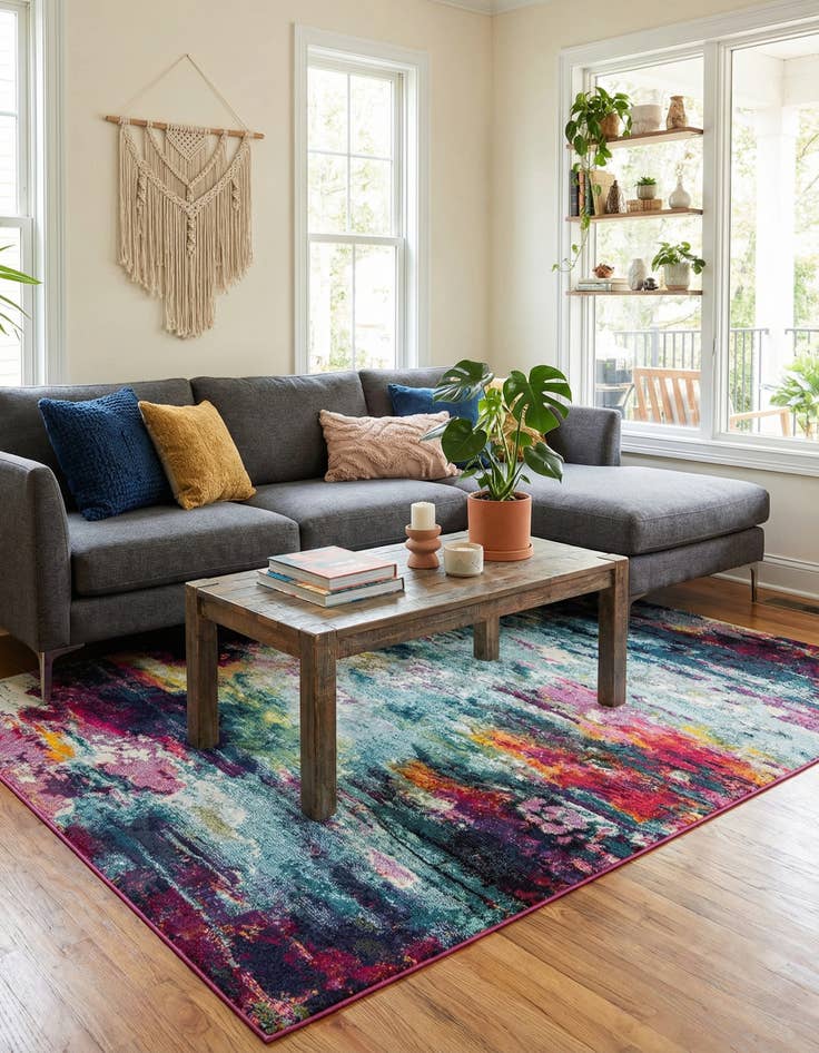 Detail image of 7' 1 x 10'  Washable Spectrum Rug