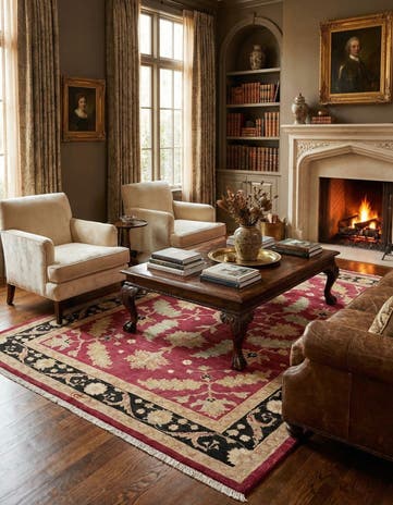 5' 3 x 7' 3 Hand Knotted Ziegler Wool Rug