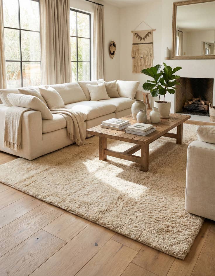 Detail image of 6' 7 x 9' 8  Hand Knotted Moroccan Wool Rug