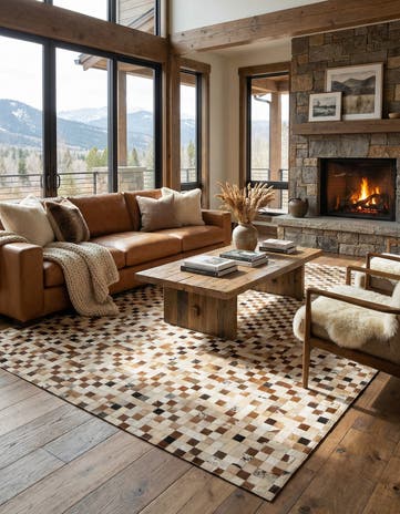 8' 1 x 10' Cowhide - Patchwork Rug