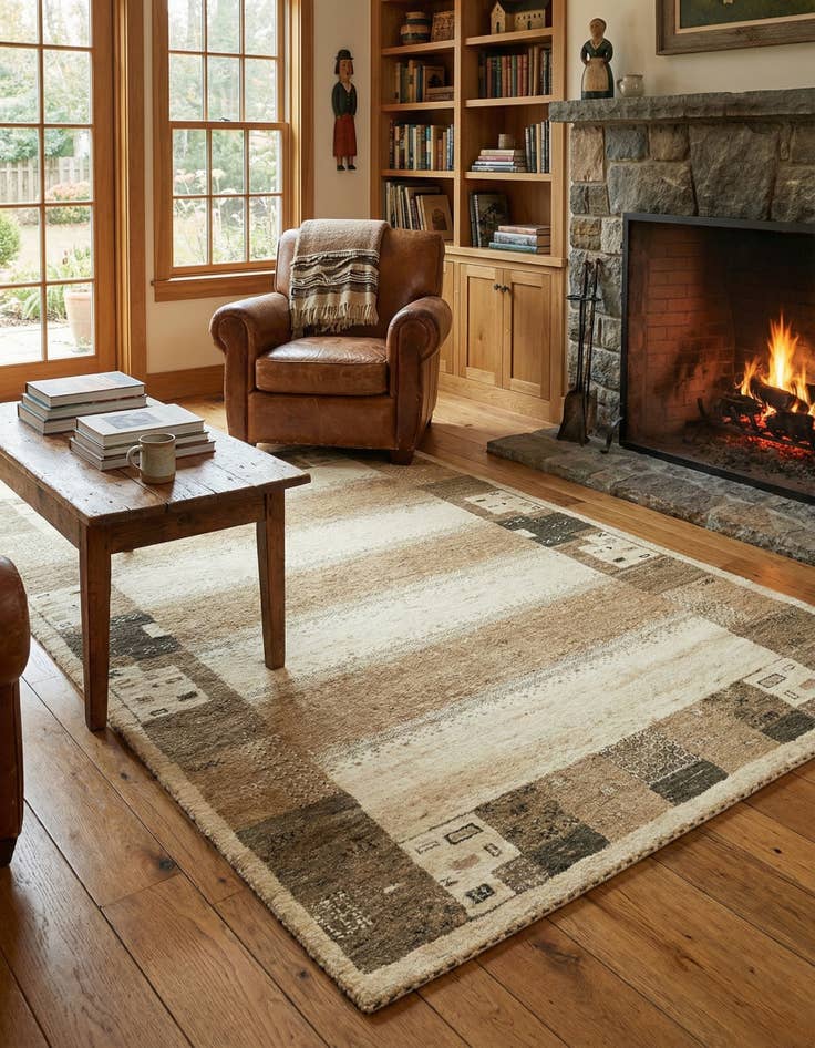 Detail image of 4' x 6'  Hand Knotted Kashkuli Gabbeh Wool Rug