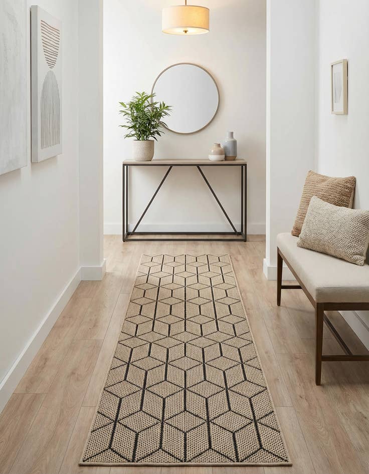 Detail image of 2' x 8' Easy-Clean Trellis Indoor / Outdoor Runner Rug