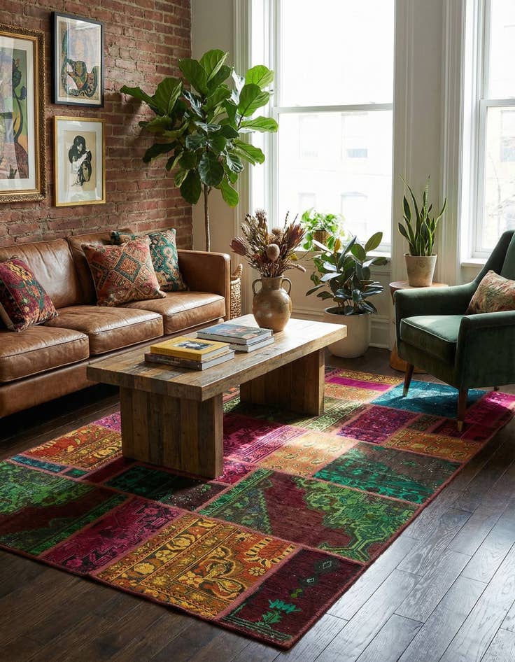 Detail image of 5' 8 x 7' 9  Hand Knotted Ultra Vintage Persian Wool Rug