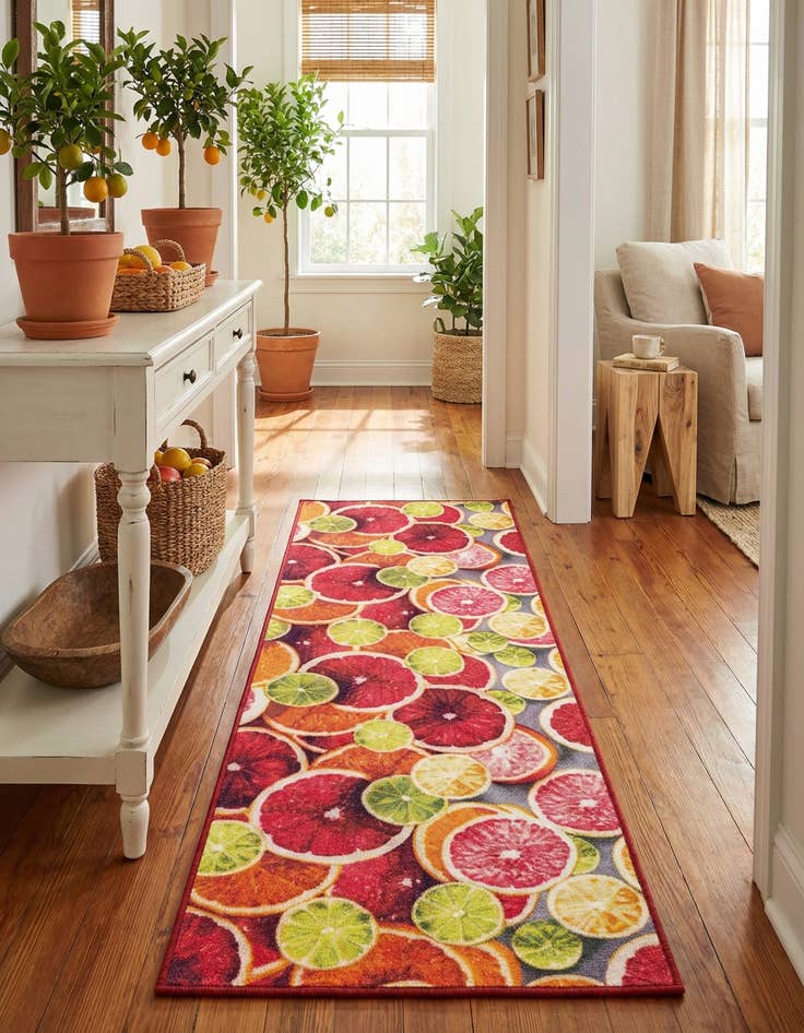 Detail image of 2' x 6' 1 Easy-Clean Jill Zarin Caribbean Indoor / Outdoor Runner Rug