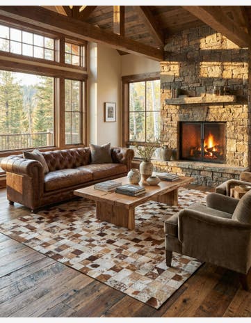 8' x 10' Cowhide Leather Rug