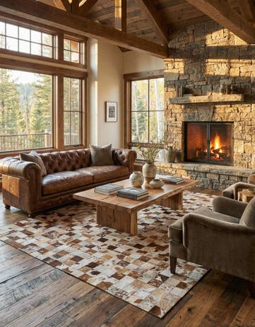 8' x 10' Cowhide Leather Rug