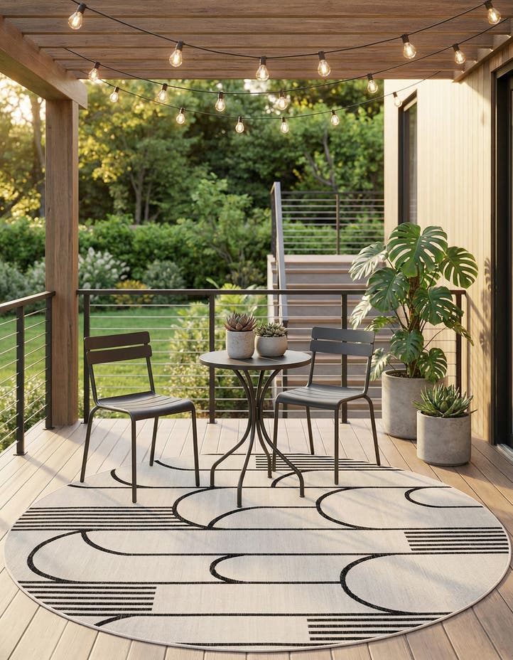 7' 10 x 7' 10 Easy-Clean Modern Indoor / Outdoor...
