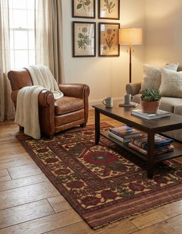 3' 7 x 6' Hand Knotted Sumak Wool Rug