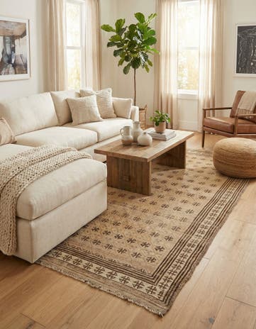 4' 8 x 9' 8 Hand Knotted Moroccan Wool Runner Rug