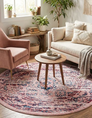 Pink Charleston Round Rug
