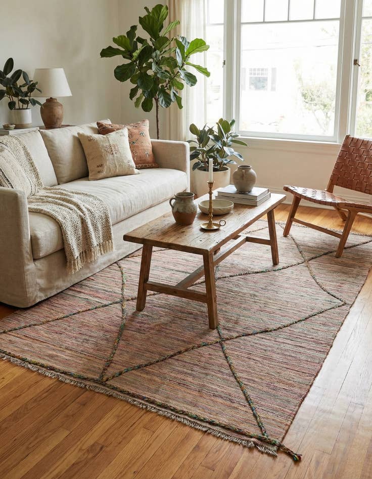 Detail image of 5' 9 x 7' 11  Hand Knotted Moroccan Wool Rug