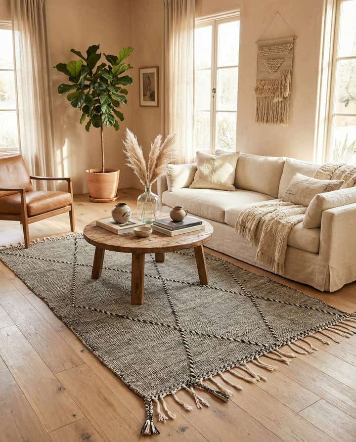 5' 2 x 8' 5 Hand Knotted Moroccan Wool Rug