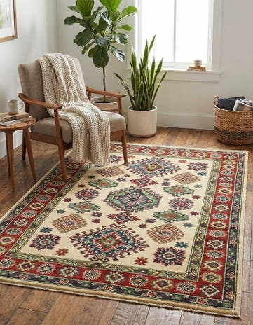 4' x 5' 10 Hand Knotted Kazak Rug