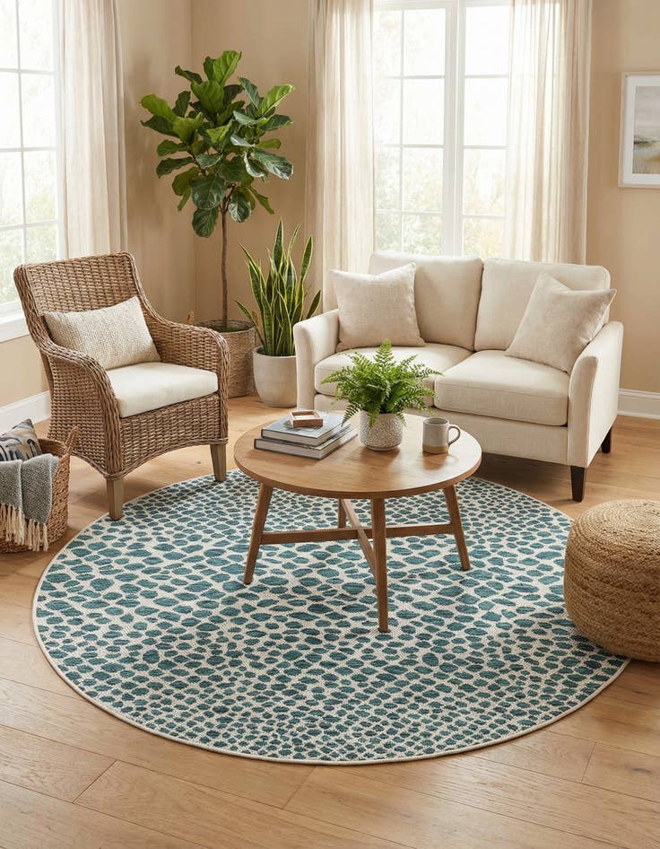 Detail image of 4' x 4'  Washable Jill Zarin Cape Town Indoor / Outdoor Round Rug