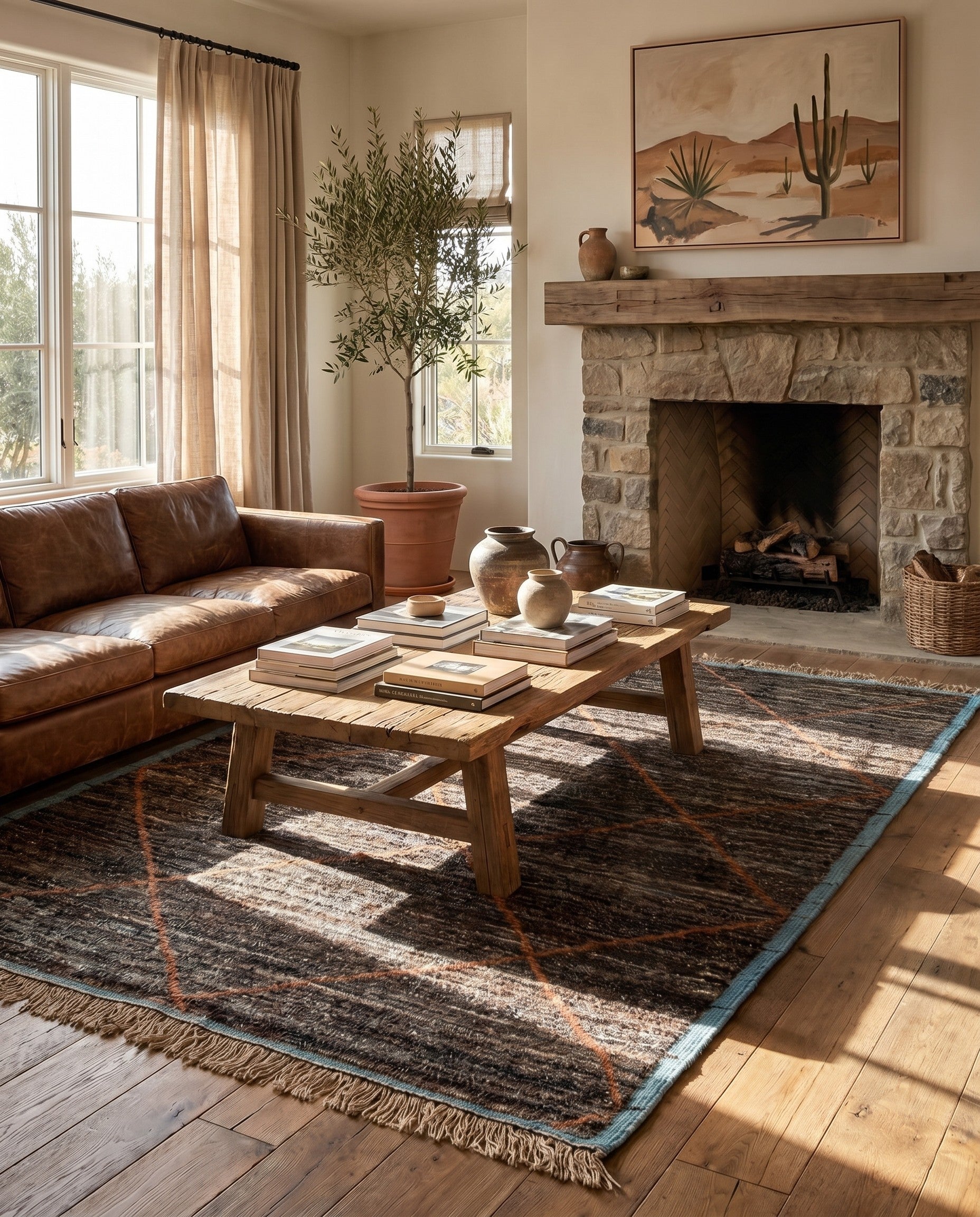 4' 10 x 8' 2 Hand Knotted Moroccan Wool Rug
