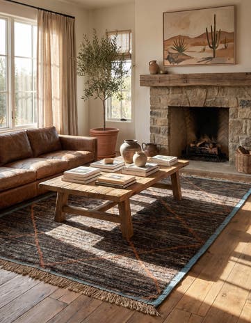 4' 10 x 8' 2 Hand Knotted Moroccan Wool Rug