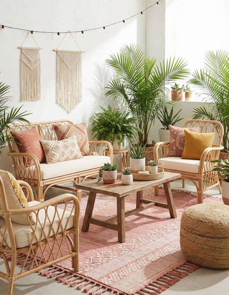 Detail image of 7' 10 x 10'  Washable Eco Bohemian Indoor / Outdoor Rug