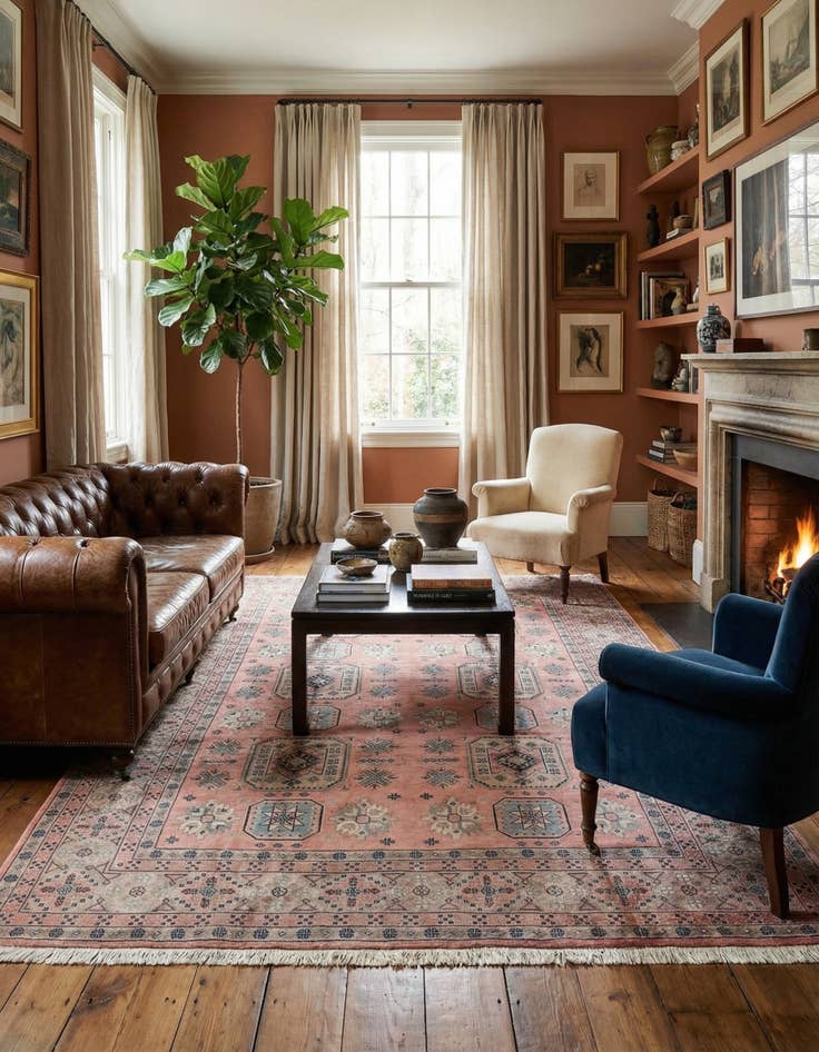 Detail image of 6' 10 x 9' 7  Hand Knotted Torkaman Oriental Wool Rug