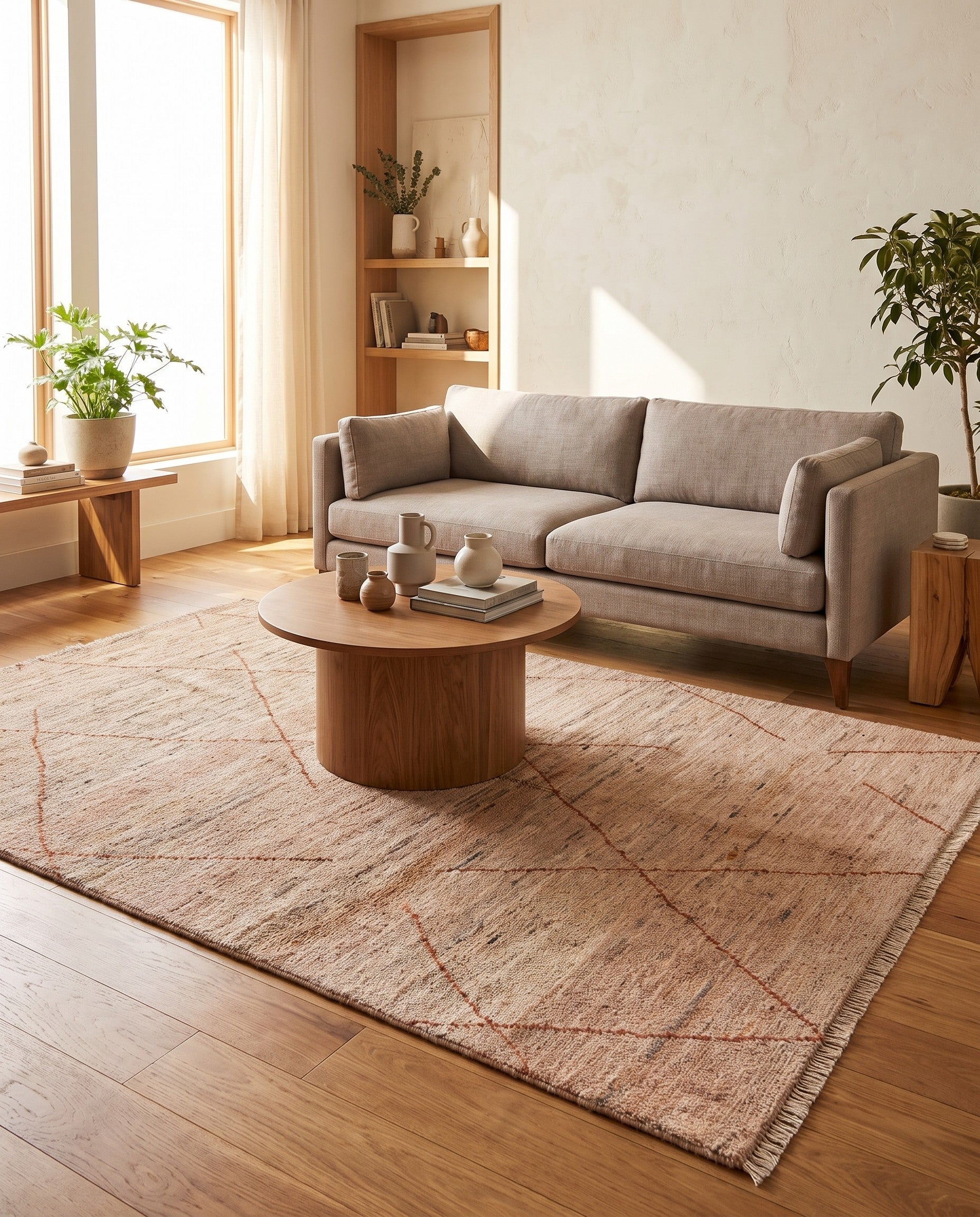4' 7 x 6' 7 Hand Knotted Moroccan Wool Rug