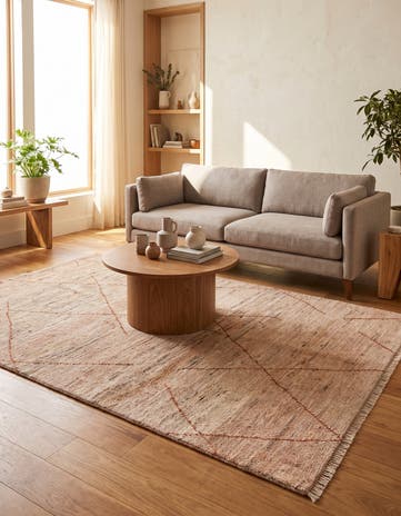 4' 7 x 6' 7 Hand Knotted Moroccan Wool Rug
