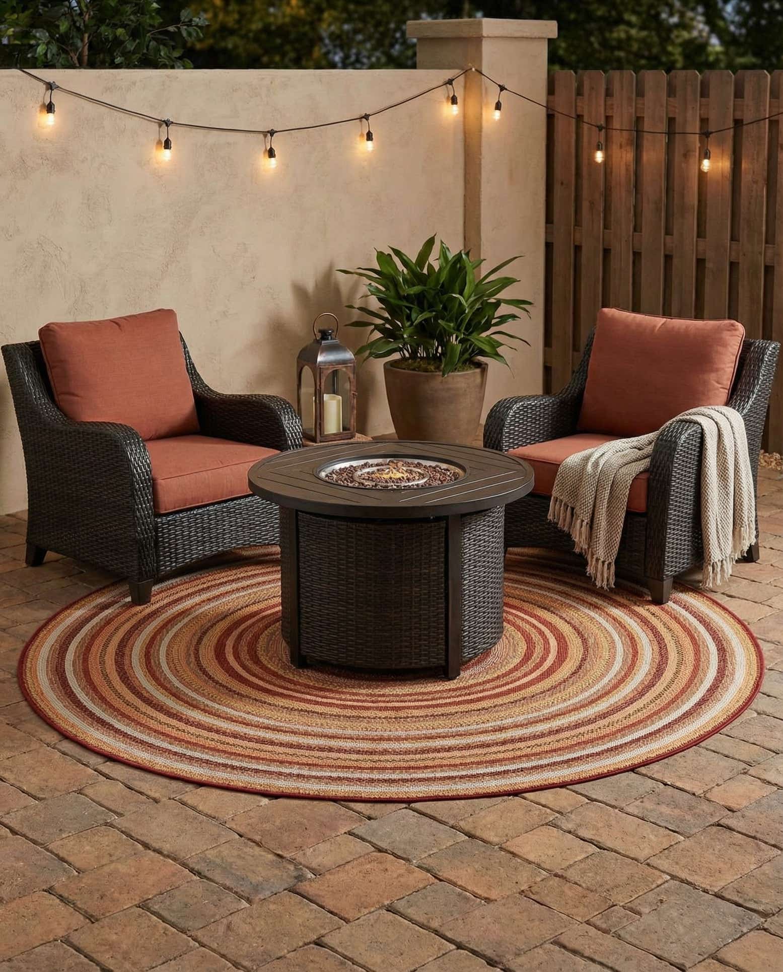 7' x 7' Easy-Clean Baja Indoor / Outdoor Round Rug