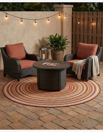 7' x 7' Easy-Clean Baja Indoor / Outdoor Round Rug