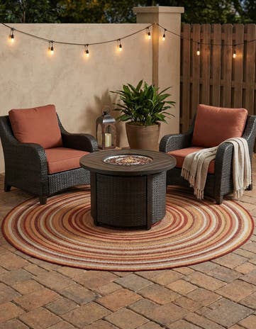 7' x 7' Easy-Clean Baja Indoor / Outdoor Round Rug