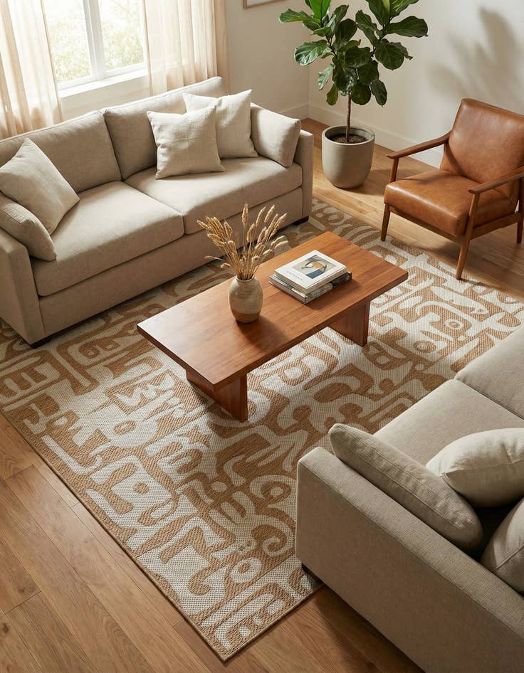 Detail image of  7' 10 x 7' 10  Washable Modern Indoor / Outdoor Square Rug