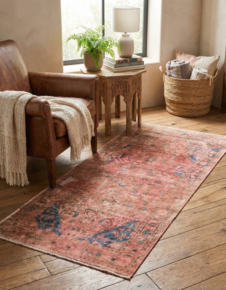 Detail image of 3' 5 x 7' 7  Hand Knotted Ultra Vintage Persian Wool Runner Rug