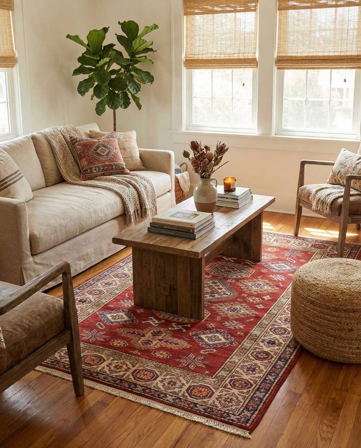 Detail image of 3' 4 x 5' Hand Knotted Kazak Oriental Rug