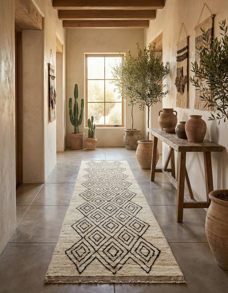 Detail image of  3' 2 x 15' 3  Hand Knotted Moroccan Wool Runner Rug