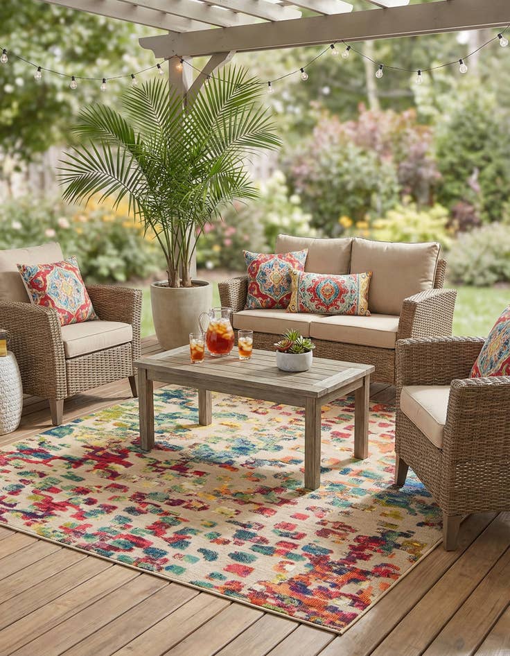 Detail image of 7' 10 x 7' 10  Washable Casablanca Indoor / Outdoor Square Rug