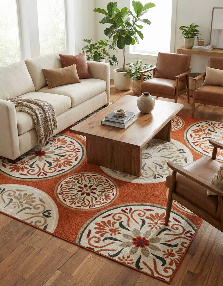 Detail image of 8' x 10'  Washable Modern Indoor / Outdoor Rug